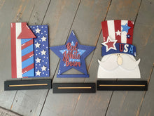 Load image into Gallery viewer, 4th of July Trio standing Uncle Sam, fireworks, star