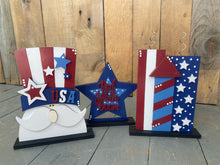 Load image into Gallery viewer, 4th of July Trio standing Uncle Sam, fireworks, star
