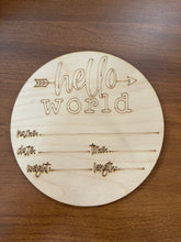 Load image into Gallery viewer, Hello world birth stats diy