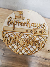 Load image into Gallery viewer, 16” Leprechauns Welcome buckle St. Patrick’s Day Round