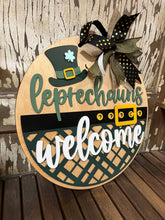 Load image into Gallery viewer, 16” Leprechauns Welcome buckle St. Patrick’s Day Round