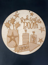 Load image into Gallery viewer, 16” fireworks 4th of July Round Doorhanger