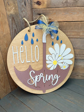 Load image into Gallery viewer, 16” hello spring umbrella Round Doorhanger