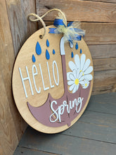 Load image into Gallery viewer, 16” hello spring umbrella Round Doorhanger