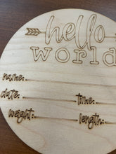 Load image into Gallery viewer, Hello world birth stats diy