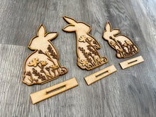 Load image into Gallery viewer, Standing Floral Bunnies set of 3 Easter