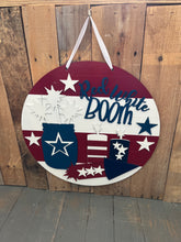 Load image into Gallery viewer, 16” fireworks 4th of July Round Doorhanger