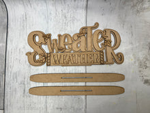 Load image into Gallery viewer, Fall sweater weather shelf sitter diy craft sign kit
