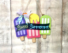 Load image into Gallery viewer, Sweet Summertime popsicle Welcome door-hanger
