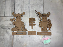 Load image into Gallery viewer, moose camping fishing shelf sitter craft sign kit

