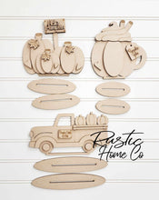 Load image into Gallery viewer, Fall Trio Pumpkin Truck, Tier Tray, diy Kit, craft
