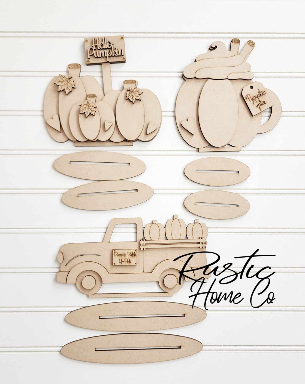 Fall Trio Pumpkin Truck, Tier Tray, diy Kit, craft