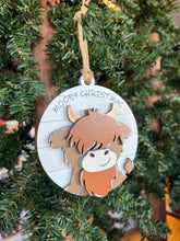 Load image into Gallery viewer, Christmas Ornament Highland Cow Holiday
