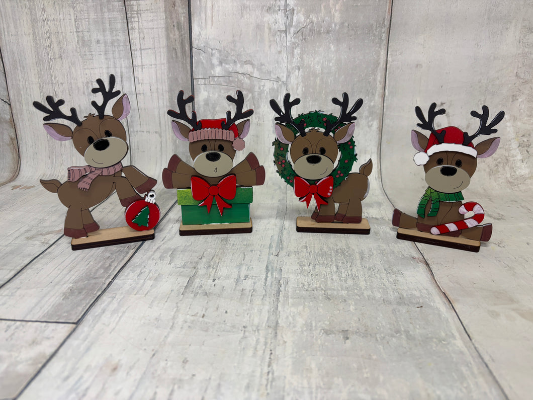 Christmas reindeer standing set of 4 Tier Tray diy Kit