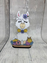 Load image into Gallery viewer, Llama floral shelf sitter craft sign diy kit
