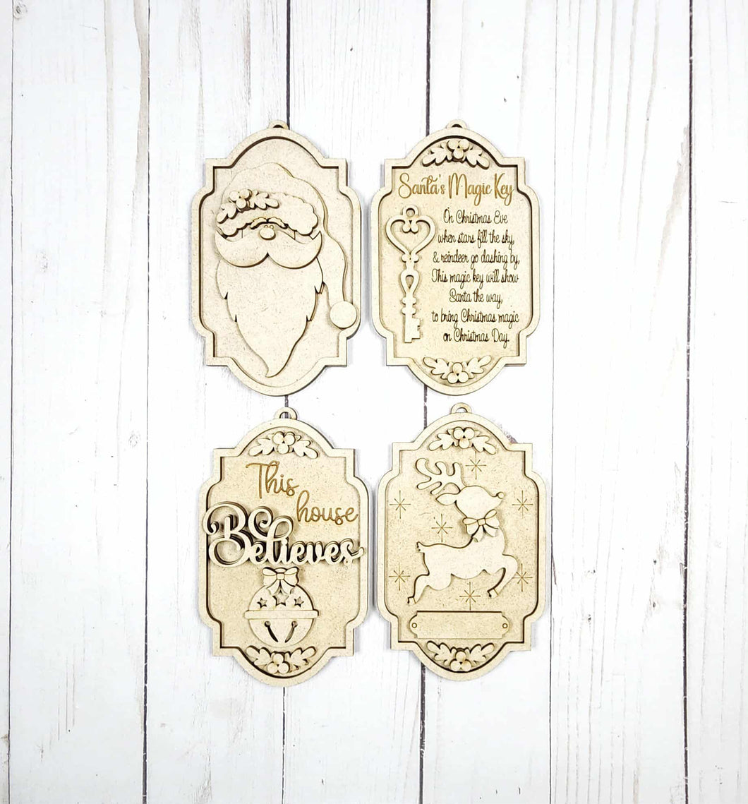 Christmas Ornaments Santa magic key set of 4 diy kit