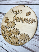 Load image into Gallery viewer, 16” Hello Summer l Round Doorhanger
