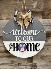 Load image into Gallery viewer, Welcome to our home interchangable 16” Round Doorhanger
