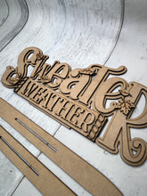 Load image into Gallery viewer, Fall sweater weather shelf sitter diy craft sign kit
