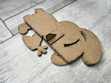 Load image into Gallery viewer, Easter floppy bunny carrot shelf hanger craft sign kit

