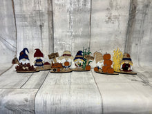 Load image into Gallery viewer, Fall gnomes standing Tier Tray set of 6 diy Kit
