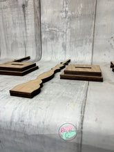 Load image into Gallery viewer, Interchangable seasonal pennant trio stands shelf sitter diy kit
