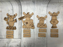 Load image into Gallery viewer, Fall moose shelf sitter craft sign kit
