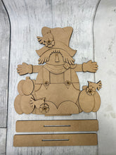 Load image into Gallery viewer, Fall scarecrow shelf sitter diy craft sign kit
