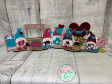 Load image into Gallery viewer, Valentine gnomes standing Tier Tray set of 6 diy Kit
