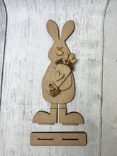 Load image into Gallery viewer, Easter carrot bunny primitive shelf sitter craft sign kit
