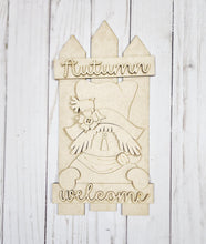 Load image into Gallery viewer, Fall scarecrow fence leaner diy craft sign kit
