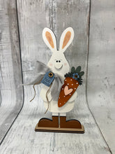 Load image into Gallery viewer, Easter carrot bunny primitive shelf sitter craft sign kit
