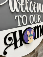 Load image into Gallery viewer, Welcome to our home interchangable 16” Round Doorhanger
