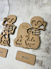 Load image into Gallery viewer, Halloween skeletons standing Tier Tray set of 3 diy Kit
