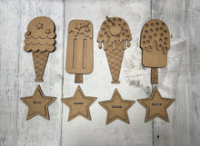 Load image into Gallery viewer, Summer popsicle standing patriotic set of 4 diy Kit
