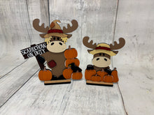 Load image into Gallery viewer, Fall moose shelf sitter craft sign kit
