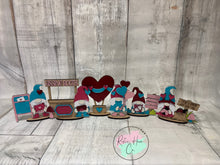 Load image into Gallery viewer, Valentine gnomes standing Tier Tray set of 6 diy Kit
