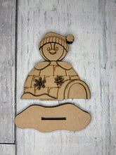 Load image into Gallery viewer, Winter penguin igloo shelf sitter craft sign diy kit
