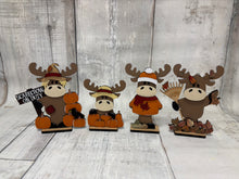 Load image into Gallery viewer, Fall moose shelf sitter craft sign kit
