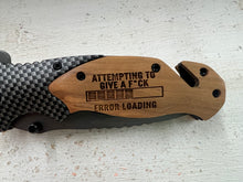 Load image into Gallery viewer, Laser engraved knives-multiple designs
