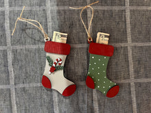 Load image into Gallery viewer, Christmas Ornament stocking money holder
