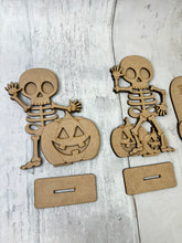 Load image into Gallery viewer, Halloween skeletons standing Tier Tray set of 3 diy Kit

