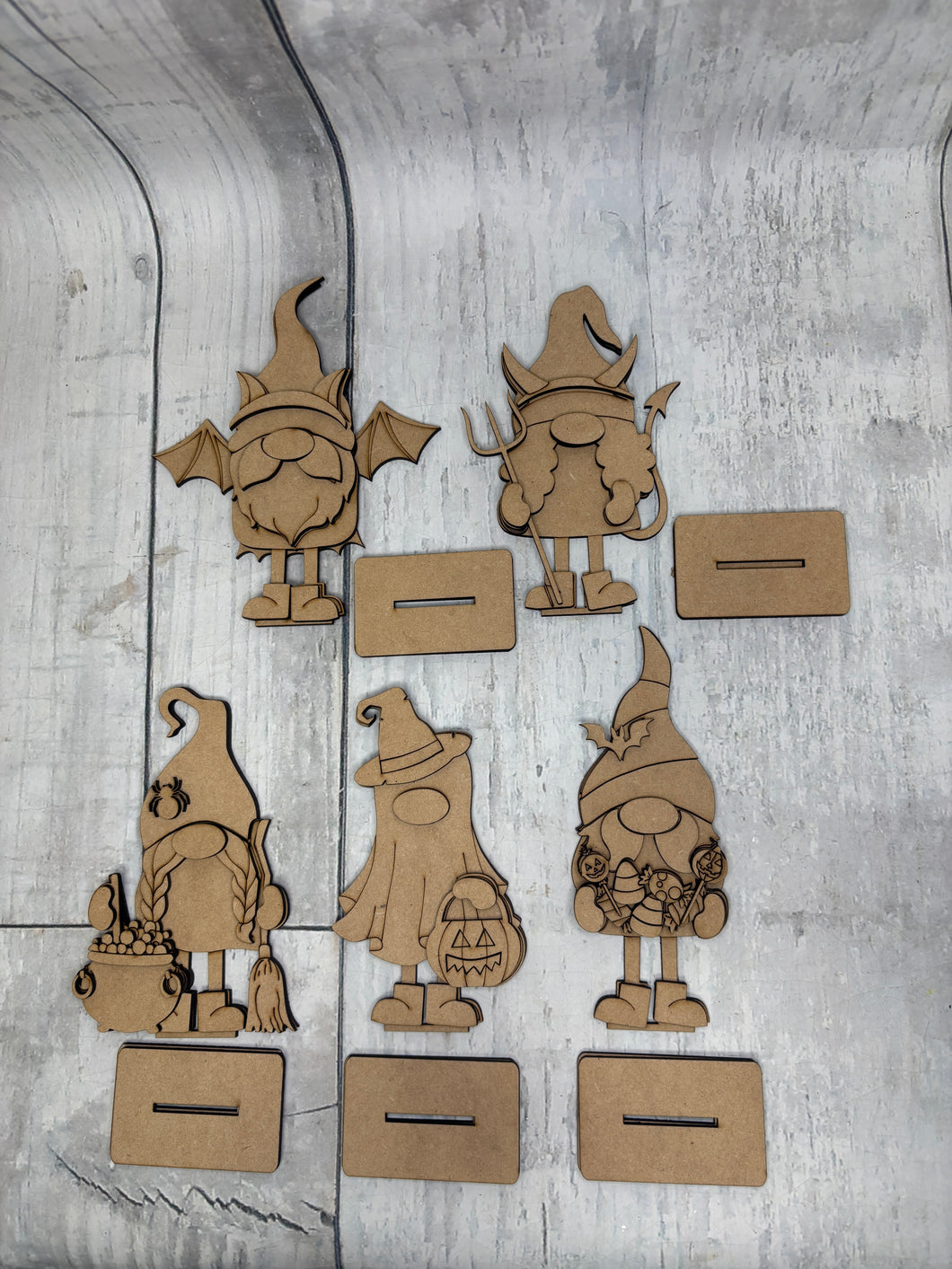 Halloween gnomes standing Tier Tray set of 5 diy Kit
