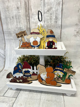 Load image into Gallery viewer, Fall gnomes standing Tier Tray set of 6 diy Kit
