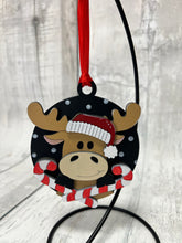 Load image into Gallery viewer, Christmas candy cane Ornament moose
