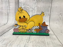 Load image into Gallery viewer, Spring duck flowers shelf sitter craft sign diy kit
