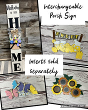 Load image into Gallery viewer, Interchangable Home porch sign overlays to be used with seasonal inserts
