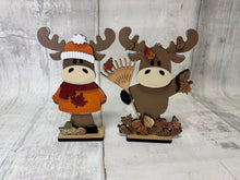 Load image into Gallery viewer, Fall moose shelf sitter craft sign kit
