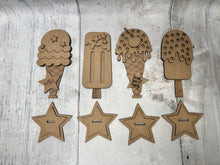 Load image into Gallery viewer, Summer popsicle standing patriotic set of 4 diy Kit
