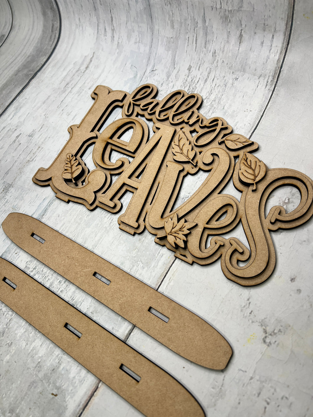 Falling leaves shelf sitter diy craft sign kit